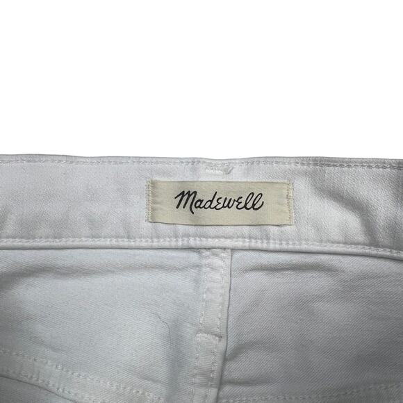 Madewell 10" High Rise Skinny Crop Jeans Stretch Button Fly Pure White Womens 25 - Picture 5 of 10